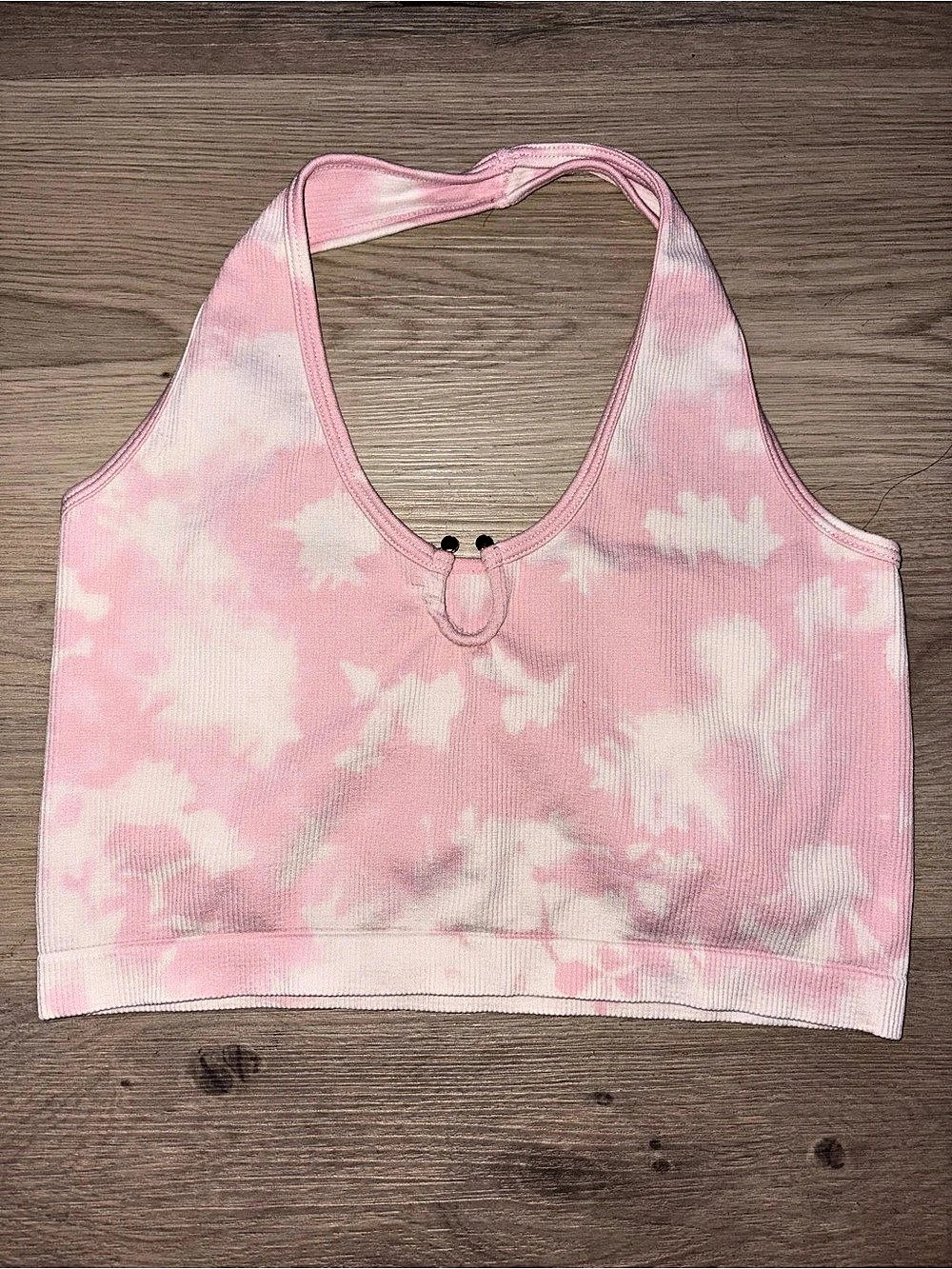 Tie-Dye Crop Top in Pink, Blue & Black Like New